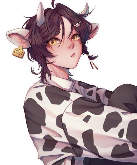 Half Human Half Animal Oc, Half Cow Half Human, Bull Hybrid Oc, Cow Human Hybrid Oc, Cow Hybrid Oc Male, Cow Oc Male, Bunny Hybrid Oc Male, Cow Hybrid Oc, Human Animal Hybrid Character Design