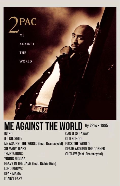 minimal polaroid album poster for me against the world by 2pac Music Album Covers Tupac, Tupac Music Poster, 2pac Music Poster, 2pac Aesthetic Poster, Album Covers 2pac, Tupac Shakur Album Cover, Tupac Album Poster, Me Against The World Wallpaper, Against The World