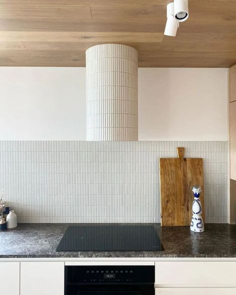 Our Albany D400L-1 single motor rangehood has been transformed by @anchorandbelledesign. Covered in Kit Kat tiles and blending in with the… | Instagram Kit Kat Tiles, L Shaped Kitchen Designs, Kitchen Splashback Tiles, Splashback Tiles, L Shaped Kitchen, Kitchen Splashback, Kit Kat, Kitchen Cabinetry, Range Hood