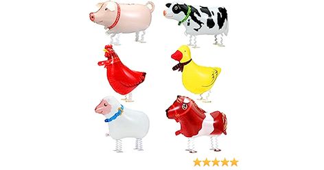 Amazon.com: KESOTE Farm Animal Balloons, 6 Pack Inflatable Farm Animals Walking Balloons for Kids Birthday Party Decorations Farm Animal Birthday Party Supplies : Toys & Games Farm Animal Balloons, Farm Birthday Decorations, Animal Balloons, Farm Birthday, Farm Theme, Farm Animal, Farm Animals, Birthday Decorations, Foil