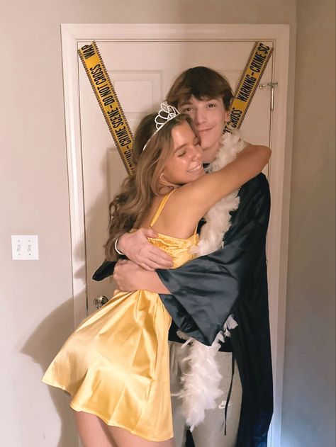 #beautyandthebeast #couplescostume Romantic Halloween Costumes, Beauty And Beast Couple Costume, Belle And Prince Costume, Belle And Beast Costume Couple, Belle Couple Costume, Couple Halloween Costumes Relationship Goals Hot, Beauty And The Beast Couples Costume, Beauty And The Beast Costume Couple, Couples Costumes Princess