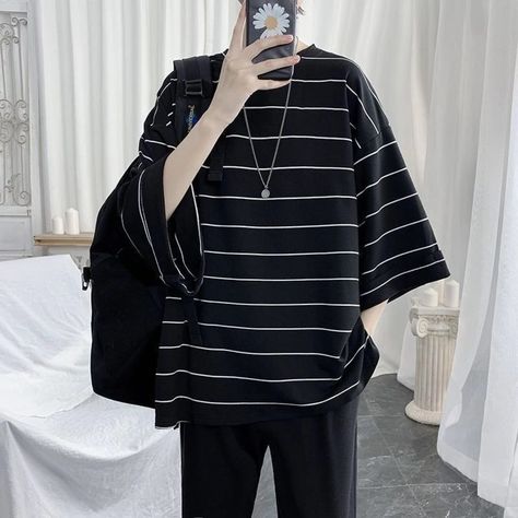 Cool Summer Oversized T-Shirt Men Tshirt Streetwear Femme Striped Japan Hip Hop Loose Half Sleeve T Shirts Male M Length 66 cm Bust 110 cm Sleeve 25 cm L Length 68 cm Bust 114 cm Sleeve 25 cm XL Length 70 cm Bust 118 cm Sleeve 26 cm XXL Length 72 cm Bust 122 cm Sleeve 26 cm Material: Polyester Striped Tshirt Men, Tshirt Streetwear, Harajuku Shirt, Summer Streetwear, Streetwear Y2k, Couple T-shirt, Cool Summer, Men Shirt Style, Oversized T Shirt