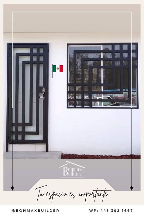 Window And Door Grill Design, Window Grills Designs, Modern Window Grill, Home Window Grill Design, Window Grill Design Modern, Home Gate Design, House Window Design, Steel Door Design, Iron Door Design