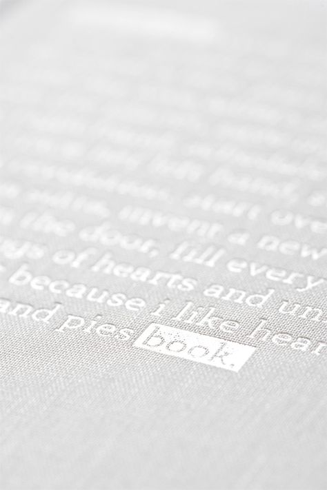 white on white Books Typography, Blind Emboss, Blanco White, White Foil, Foil Stamp, Cloth Book, White Typography, Hardcover Books, Typography Graphic