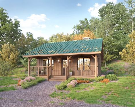 26' X 26' Lazy Bear Cabin Architectural Plans Small 670SF Budget House Blueprints - Etsy Small Cabins On A Budget, Inexpensive Cabin, Aspen Cabin, Getaway Cabin, House Plans For Sale, Small Cabin Plans, Lazy Bear, Bear Cabin, Plans Architecture