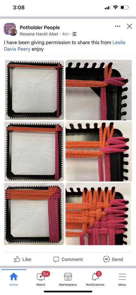 Loom Potholder Patterns Tutorials, Weaving Loom Patterns, Weaving Designs Pattern, Weaving Loops Ideas, Loomed Potholders, Loom Potholder Patterns, Potholder Loom Patterns Free, Loop Potholder Patterns, Potholder Loom Patterns