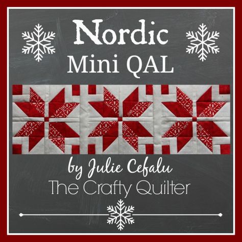 Nordic Mini Quilt Along, Row 1 - The Crafty Quilter Nordic Quilt, Textiles Embroidery, Christmas Quilt Patterns, Miniature Quilts, Star Quilt Blocks, Star Quilt Patterns, Quilt Block Tutorial, Flying Geese, Christmas Quilts