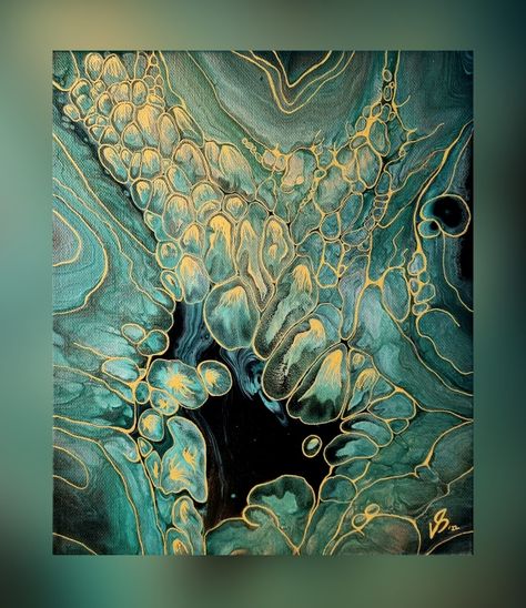 Fluid art Acrylic Pour Painting Ideas On Canvas, Flood Painting, Cell Painting, Pouring Acrylic Paint, Cell Art, Pour Painting Techniques, Fluid Art Painting, Leftover Paint, Space Painting