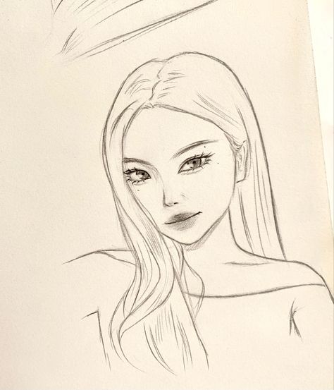 How To Draw Asian People, Asian Girl Drawing Sketch, Korean Girl Sketch, Asian Girl Drawing, Long Hair Drawing, Itzy Wallpaper, Girl Drawing Easy, Anatomy References, Pencil Drawings Of Girls