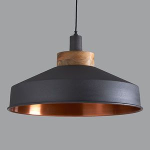 Cosmos Graphite And Copper Pendant Light - lighting Copper Ceiling Lights, Copper Living Room, Cement Pendant Light, Copper And Grey, Copper Ceiling, Light Hanging, Copper Pendant Lights, Kitchen Ceiling Lights, Wood Pendant Light