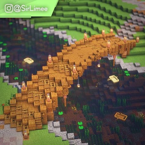 Minecraft Slime, Minecraft Mountain House, Minecraft Structures, Minecraft House Plans, Bangunan Minecraft, Minecraft Farm, Minecraft Cottage, Cool Minecraft Creations, Minecraft Medieval