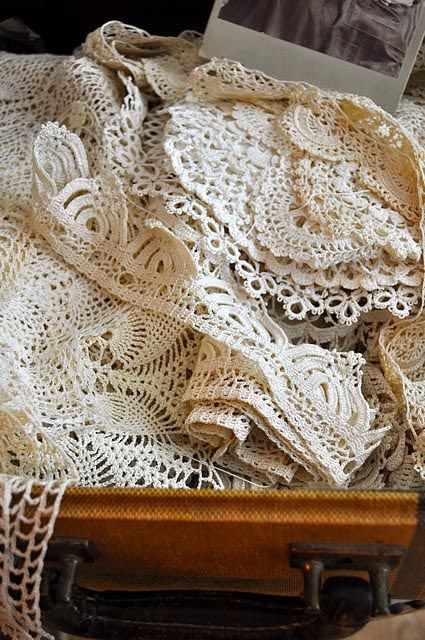 lovely old lace ... Crocheted Lace, Pearl And Lace, Linens And Lace, Lace Doilies, Antique Linens, Lace Ribbon, Antique Lace, Lace Making, Lace Embroidery