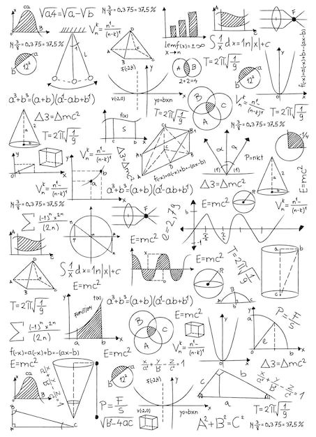 Math vector with formulas geometrical pl... | Premium Vector #Freepik #vector #sign #background #black #white Basic Calculus Background, Pre Calculus Background Design, Aesthetic Math Wallpaper, Mathmatics Pattern, Physics Background Design, Maths Background, Maths Formulas Wallpaper, Math Presentation, Math Background