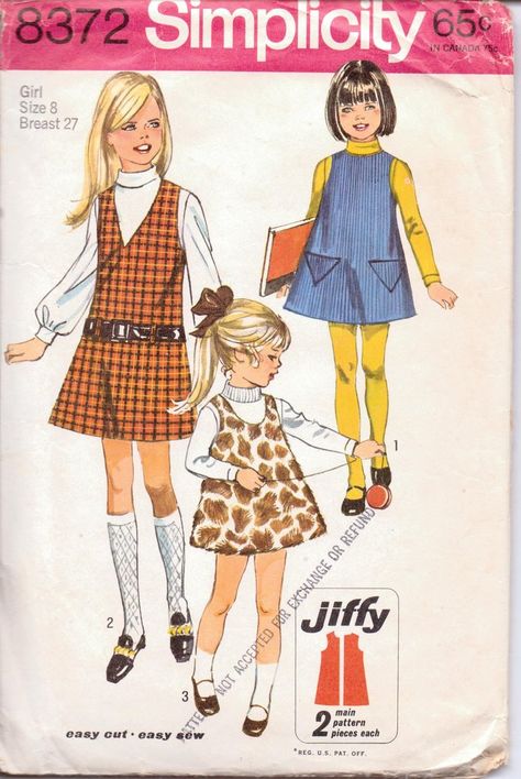 60s Girl, Patron Vintage, Retro Sewing Patterns, Mod Mini Dress, Childrens Sewing Patterns, Jumper Patterns, Sewing Patterns Girls, Girls Jumpers, Motif Vintage