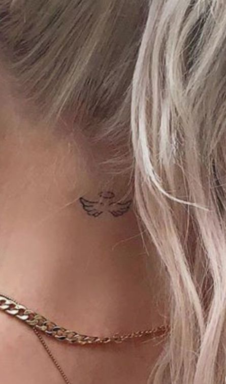 Loren Gray Tattoo, Meanful Tattoos For Women, Original Tattoos Unique, Simple Neck Tattoos, Neck Tattoos Women, Small Tattoos With Meaning, Men Tattoos, Inspiration Tattoos, Small Tattoos Simple