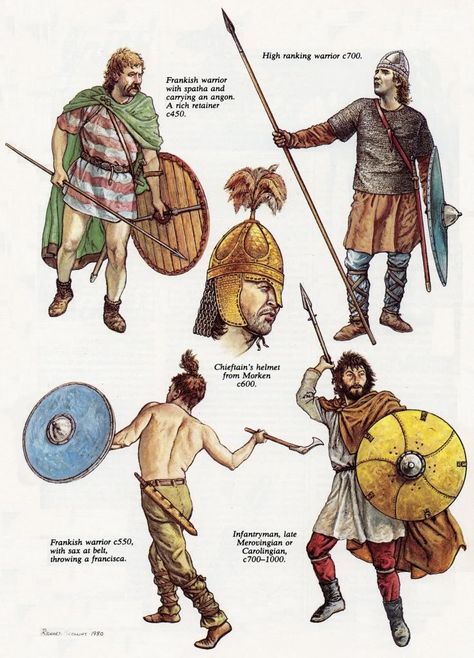 Ages sombres. Frankish Warrior, Germanic People, Germanic Tribes, Historical Warriors, Celtic Warriors, Ancient Armor, Medieval Ages, Rome Antique, Ancient Warfare