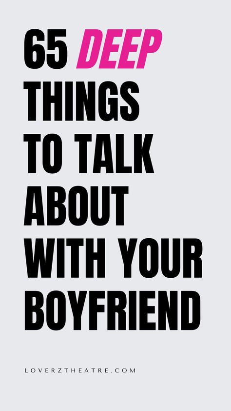 Are you looking for the best relationship topics to keep the conversation going with your boyfriend? Looking for important topics to discuss with your boyfriend, see these relationship ideas 65 topics & things to talk about with your boyfriend to feel closer. So if you are wondering what to talk about with your boyfriend, you should explore these list of fun things you can talk about with your partner Things To Talk About In A Relationship, Things To Chat About With Your Boyfriend, Topics To Talk With Boyfriend, Cute Things To Talk About With Boyfriend, Things To Discuss With Your Partner, Deep Topics To Talk About With Boyfriend, Important Things To Talk About In A Relationship, Important Conversations With Boyfriend, Things To Keep The Conversation Going