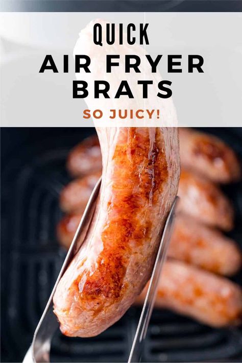 Air Fryer Brats Air Fryer Brats, How To Cook Bratwurst, Brats Recipe, How To Cook Brats, Brats Recipes, Bratwurst Recipes, Best Potato Salad Recipe, Air Fryer Pork Chops, Fodmap Diet Recipes