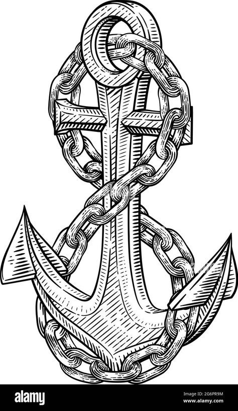 Woodcut Drawing, Hooligans Football, Navy Ranks, Chain Tattoo, Sailor Tattoo, Anchor Tattoos, Ship Anchor, A Ship, Black And Grey Tattoos