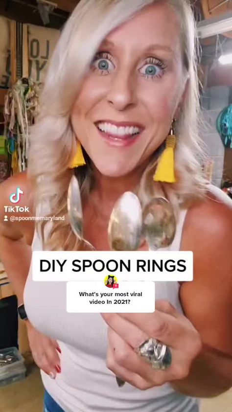 Kim (@spoonmemaryland) TikTok | Watch Kim's Newest TikTok Videos Diy Spoon Rings, Diy Spoon Ring, Vintage Spoon Jewelry, Spoon Jewelry Diy, Carillons Diy, Silver Spoon Jewelry, Cutlery Art, Silverware Crafts, Fork Jewelry