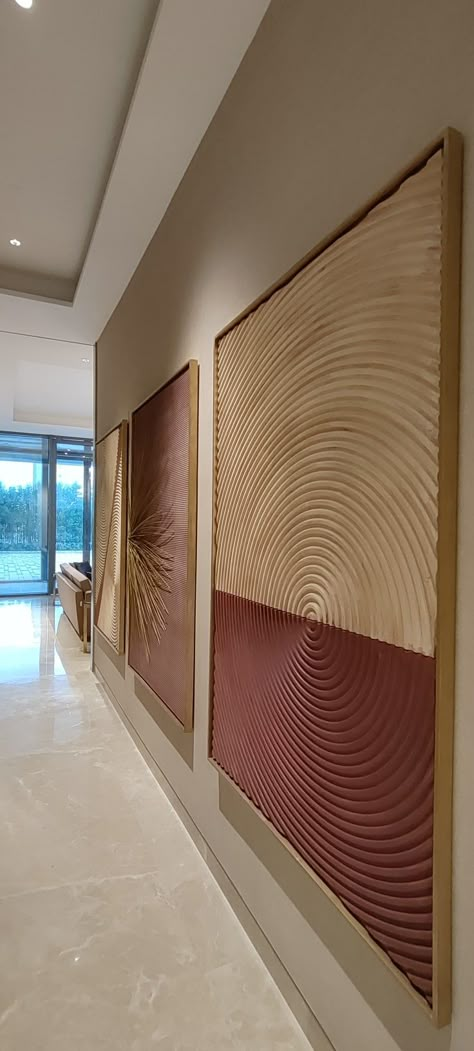 Wall Art Corridor, Corridor Wall Design Home, Entrance Lobby Design Apartment, Coridorio Wall Design, Entrance Corridor Ideas, Decorated Hallways, Corridor Artwork, Spa Corridor, Apartment Lobby Entrance