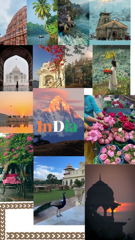 India Collage Aesthetic, Logistics Design, Social Project, Happy Independence Day India, Identity Project, Independence Day India, Travel Collage, Digital India, Social Projects