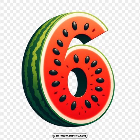 Cocomelon Watermelon, Pinterest Png, Watermelon Slice, Number 6, Summer Theme, Png Clipart, Banners, Watermelon, Transparent Background