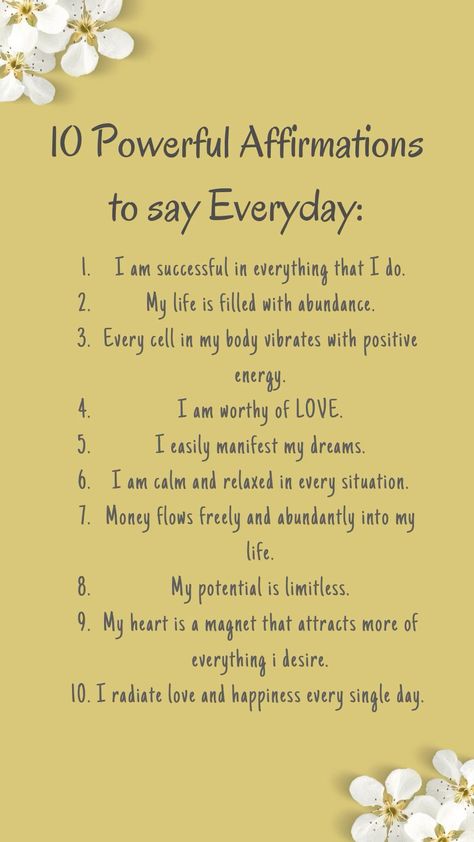 How To Say Affirmations, Powerful Self Affirmations, Powerful Positive Affirmations, Everyday Affirmations For Women, Happy Life Affirmations, Affirmation Quotes For Men, Powerful I Am Affirmations, Focused Affirmations, Am Affirmations