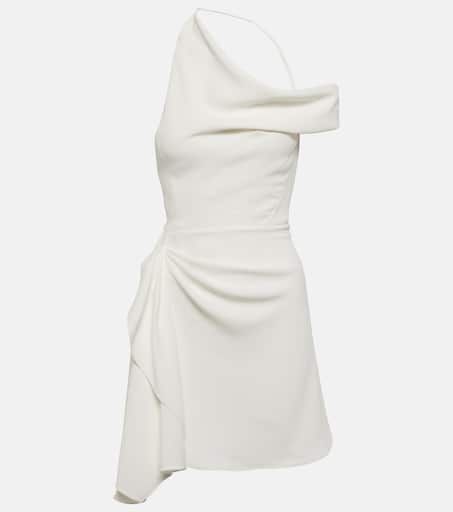 Dossier asymmetric crêpe minidress in white - Maticevski | Mytheresa Wedding Outfits For Women, Luxury Bridal, Bridal Outfits, Scarf Hairstyles, Designer Wedding Dresses, Minimal Fashion, Jimmy Choo, Dress To Impress, Bridal Dresses