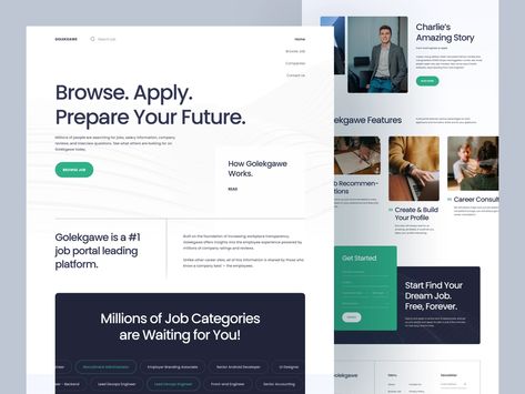 Unique Website Design, Best Landing Page Design, Web Design Examples, Job Website, Ad Poster, Mobile Web Design, Ui Design Website, Professional Website Design, Professional Web Design