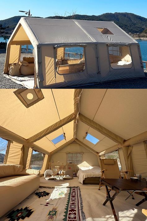 Blow Up Tent, Luxury Camping Tents, Tent With Stove, Tents Camping Glamping, Tents For Camping, Tent For Camping, Hot Tent, Cozy Camping, Winter Tent