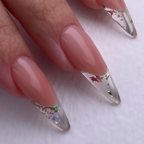 Almond Acrylic Nails, Clear Nails, Classy Nails, Pretty Acrylic Nails, Fancy Nails, Chic Nails, Dope Nails, Best Acrylic Nails, Long Acrylic Nails