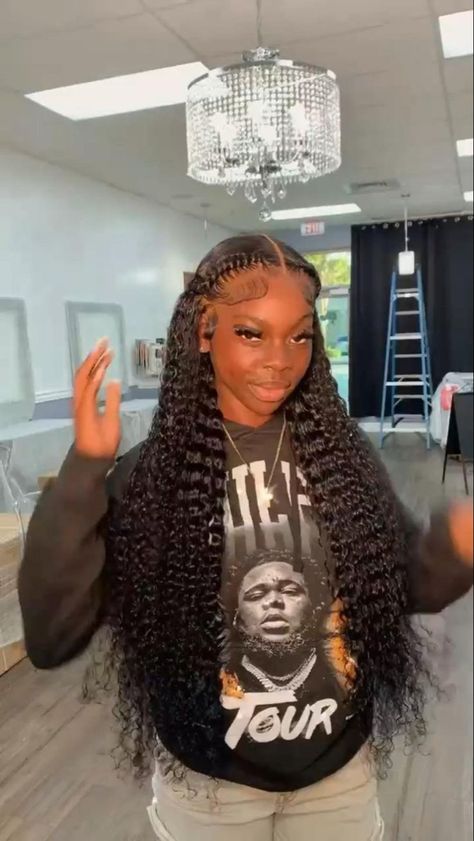 Lace Wigs Styles, Front Lace Wigs, Two Braid Hairstyles, Sleek Ponytail Hairstyles, Frontal Wig Hairstyles, Quick Weave Hairstyles, Frontal Hairstyles, Pretty Braided Hairstyles, Deep Wave Hairstyles