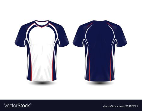 Sports Team Shirts Design, Red And White Layout, Blue Jersey Design, Polo Shirt Design Uniform, Sport T Shirt Design, White Layout, Shirt Graphic Design, Volleyball Jerseys, Sports Tshirt Designs