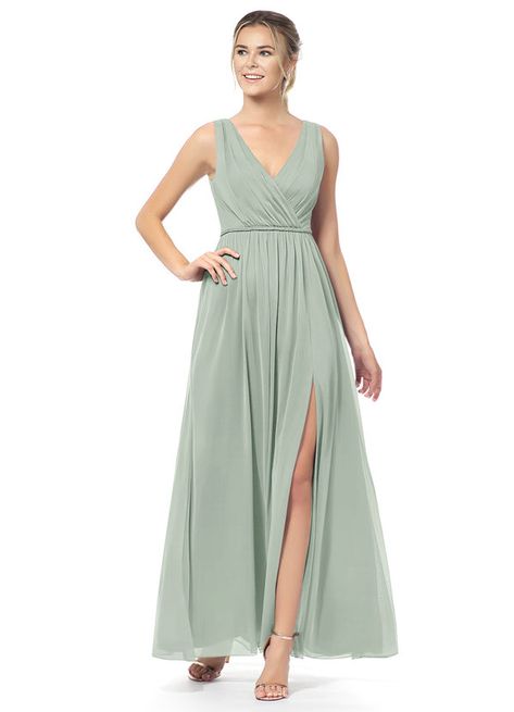 Long Green Bridesmaid Dresses, Taupe Bridesmaid, Bridesmaid Dresses Dusty Sage, Taupe Bridesmaid Dresses, Sage Bridesmaid Dresses, Bridesmaid Dresses Azazie, Backless Evening Dress, Beautiful Bridesmaid Dresses, Bridesmaid Dressing Gowns