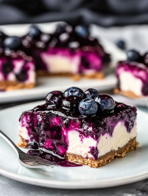 Blueberry Bliss Cheesecake Bars 🫐 

🫐 𝗜𝗻𝗴𝗿𝗲𝗱𝗶𝗲𝗻𝘁𝘀 🫐
Oatmeal Cookie Crust:
4 oz unsalted butter, room temp
½ cup light brown sugar
¼ cup granulated sugar
1 egg
1 tbsp bourbon
1 tsp vanilla extract
¾ cup all-purpose flour
¼ tsp cinnamon
½ tsp baking soda
½ tsp salt
1 ¼ cups old-fashioned oats
16 oz cream cheese, softened
½ cup granulated sugar
¼ cup light brown sugar
2 eggs
1 tsp vanilla bean paste (or extract)
1 tbsp bourbon
1 cup fresh blueberries 🫐🫐 Blueberry Cheesecake Tart, Blueberry Cheesecake Bites, Oatmeal Cookie Crust, Cinnamon Roll Desserts, Chocolate Orange Cheesecake, Chocolate Covered Strawberry Cake, Triple Chocolate Mousse Cake, Blueberry Cheesecake Bars, Vanilla Bean Paste