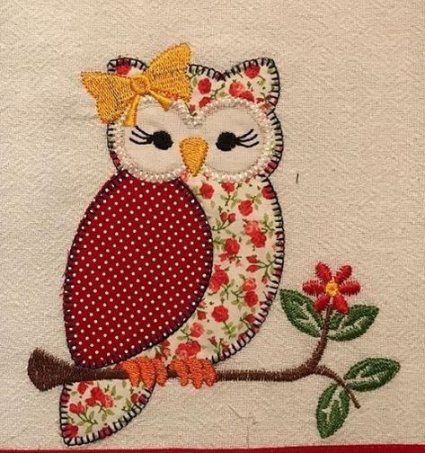 Embroidery Shirt Ideas, Embroidery Baby Gifts, Ideas Embroidery, Applique Quilt Patterns, Embroidery Shirt, Owl Crafts, Applique Quilting, Animal Quilts, Pola Sulam