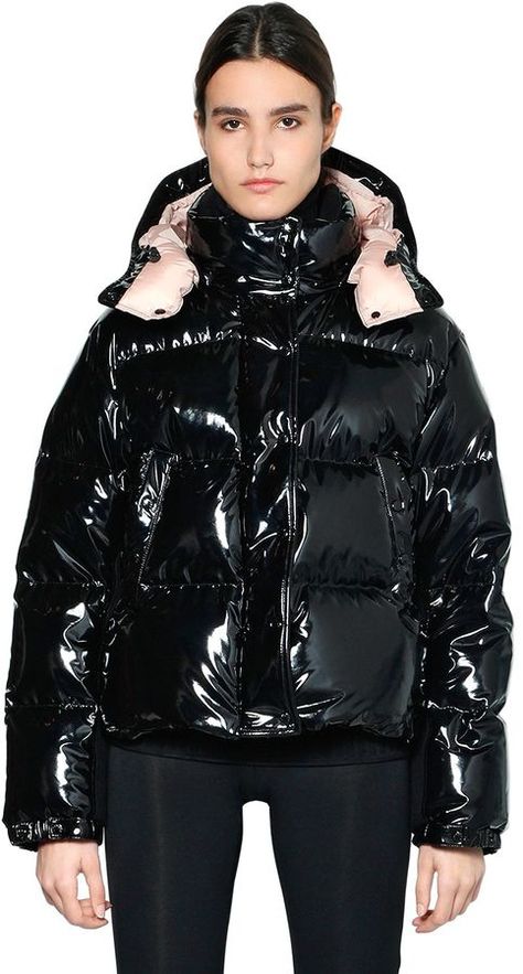 Moncler Gaura Vynil Down Jacket Vinyl Puffer Jacket, Vinyl Jacket, Jacket Trend, Valentino Jacket, Shiny Jacket, Moncler Women, Women Outerwear, Moncler Jacket, Moon Collection