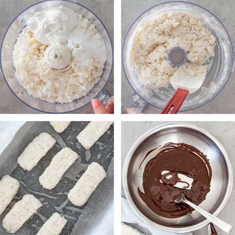 Keto Bounty Bars – Sugar-Free Chocolate Coconut Candy. This easy candy bar recipe is the perfect snack, dessert or sweet treat. It's healthy, gluten free and sugar free. With no cooking required, make them today! #ketorecipes #ketocandy #candybarrecipe #sugarfree Keto Bounty Bars, Bounty Bars Recipe, Chocolate Coconut Candy, Bounty Chocolate, Bounty Bars, Candy Bar Recipe, Easy Candy, Keto Kitchen, Coconut Candy