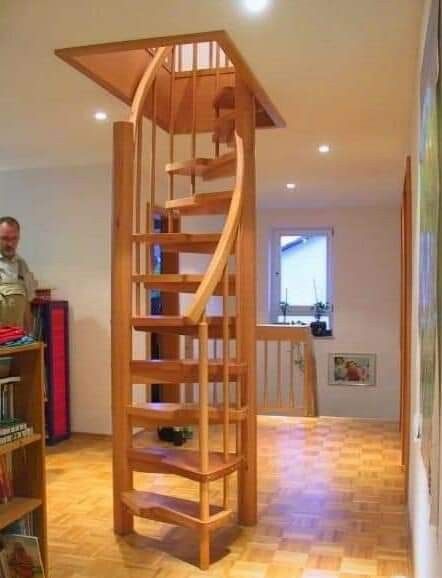 سلالم حلزونية, A Walk In Closet, Loft Staircase, Tiny House Stairs, Stairs Makeover, Loft Stairs, Loft Ladder, Attic Stairs, Attic Renovation