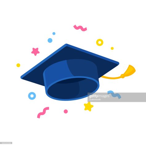 stock illustration : Graduate cap illustration with confetti Graduation Cap Illustration, Graduate Illustration, Cap Illustration, Graduate Cap, Illustration Art Kids, Graduation Celebration, Art Kids, Graduation Cap, File Free