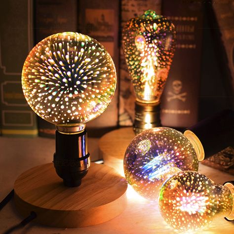 Transform your 🏡home into a sanctuary of warmth and wonder this holiday season with our🌟 3D Colorful Light Bulb and enchanting holiday decorations. Colorful Table Lamp, Infinity Lights, Unique Night Lights, Light Scattering, Christmas Lamp, 3d Lamp, Edison Lighting, Lampe Decoration, Decoration Originale