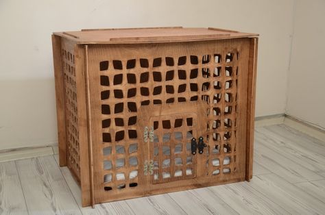 Modern Dog Kennel, Modern Dog Crate, Pet Crates, Modern Dog Houses, Wood Dog Crate, Wooden Dog Crate, Large Dog Crate, Dog Crate Furniture, Indoor Dog