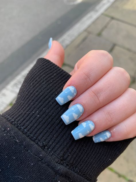 Cute Short Acrylic Nails Light Blue, Gel Nail Designs Blue, Girls Nail Designs, Blue Acrylic Nails, Casual Nails, Cute Gel Nails, Acrylic Nails Coffin Short, Kawaii Nails, Short Acrylic Nails Designs