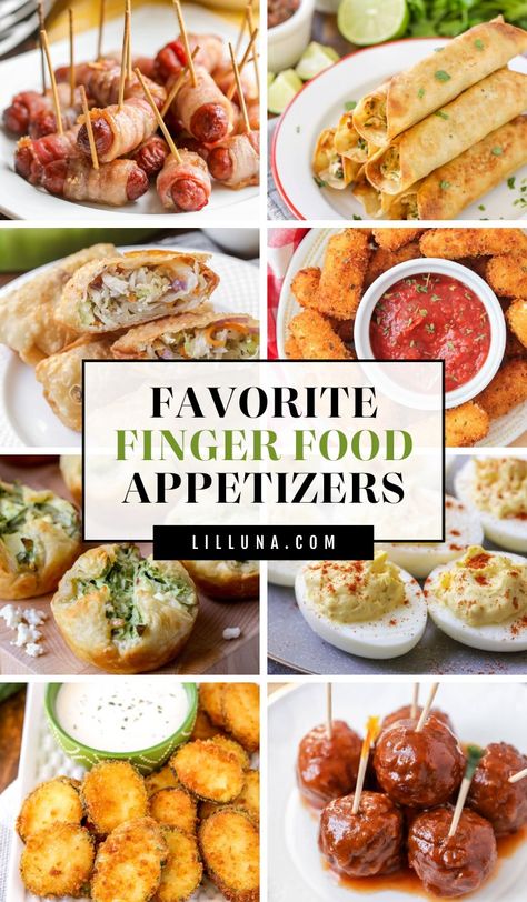 If you're looking for pre-dinner dishes that are mess free and easy to eat without utensils, try something from this collection of Finger Foods! #fingerfood #appetizers #appetizerrecipes Easy Cute Appetizers, Finger Snack Ideas, Finger Foods For Bible Study, Grazing Table Appetizers, Hot Party Food Ideas, Chicken Finger Foods Appetizers, Hour Derves, Vegetarian Snacks Recipes Parties, Orderves Appetizers Bite Size