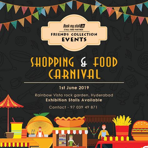 Shopping & Food Carnival @ Hyderabad For More Details:-                  Call to +91 9703949871 Shopping Festival Design, Fun Fair Food Stall Ideas, Food Stall Poster Ideas, Food Stall Poster Design, Food Carnival Poster, Food Fest Poster Design, Food Fair Poster, Stall Poster Design, Carnival Poster Ideas