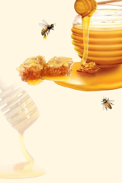 Simple Honey Poster Background Material Honey Poster, Honey Pictures, Honey Label Design, Honey Art, Seni Arab, Honey Label, Tattoo Health, Honey Benefits, Honey Design