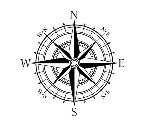 Premium Vector | Compass on a white background arrow navigation vector Compass Vector, Map Compass, Compass Logo, Navigation Map, Map Tattoos, Wind Rose, Compass Design, Compass Rose, Facade House