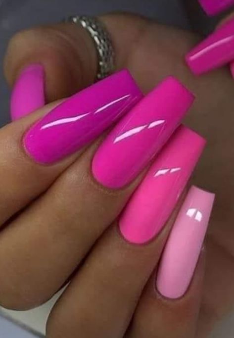 Fuchsia Nail Designs, Fuschia Nails, Hot Pink Nails, Hot Nails, Pink Nails, Hot Pink, Nail Designs, Nail Art, Nails