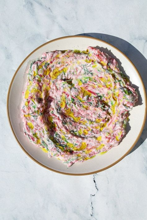 Pink Radish Tzatziki — Jenny's Table Watermelon Radish, Beautiful Food, Pretty Food, I Love Food, Good Eats, Cooking And Baking, Food Inspiration, Love Food, Dinner Party